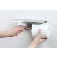 OPUS トイレットペーパーホルダー Kochel ケッヘル ステンレス スマホテーブル ダブル バータイプ ヘアライン仕上げ（直送品）