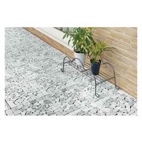 SANKA ジョイントタイル 天然石 ジョイントマット 1枚 30.5×30.5cm ライトグレー 333424 1個（直送品）