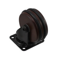 ハイロジック 木製キャスター50mm ブラウン プレート・ストップ無 00026297 1個