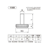 ハイロジック 57307 フェルトアジャスター 黒 25φ M8 1個（直送品）