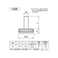 ハイロジック 57313 フェルトアジャスター 黒 32φ M10 1個（直送品）