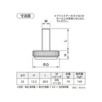 ハイロジック 57310 フェルトアジャスター 黒 32φ M8 1個（直送品）