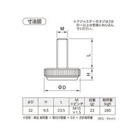 ハイロジック 57343 ノーマルアジャスター 黒 32φ M10 1個（直送品）