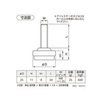 ハイロジック 57373 ダイカストアジャスター クローム艶消 25φ M8 1個（直送品）