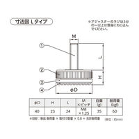 ハイロジック 57387 フリーロールアジャスターL 黒 40φ M8 1個（直送品）