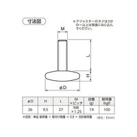 ハイロジック 57394 クリアアジャスター 透明 26φ M8 1個（直送品）