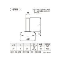 ハイロジック 57395 クリアアジャスター 透明 30φ M8 1個（直送品）