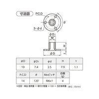 ハイロジック 57399 受座 3価クロメート 19φ M6 1個（直送品）