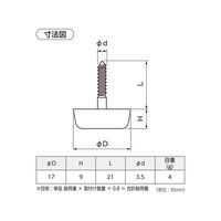ハイロジック 57476 木ネジプラパート 透明 17φ 1個（直送品）