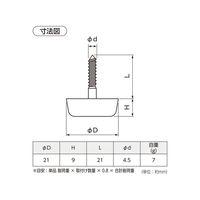 ハイロジック 57477 木ネジプラパート 透明 21φ 1個（直送品）