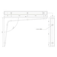 ハイロジック 98180 アルミ棚受 200x300mm ブラック 1個（直送品）