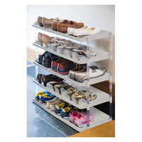 平和工業 クリスタルシューズラックトリプル5段ホワイト 1台