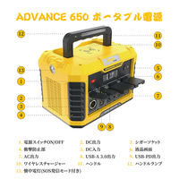 ポータブル電源 蓄電池 634Wh容量 定格500W出力 ADVANCE650 （500W/634Wh） 1台 TogoPower
