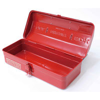 キーストーン ツールボックス 幅35.8×奥行14.6×高さ11.5cm ふた付き 工具箱 マーキュリー スチール レッド 349009（直送品）