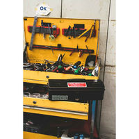 キーストーン ツールボックス 幅35.8×奥行14.6×高さ11.5cm ふた付き 工具箱 マーキュリー スチール ブラック 349008（直送品）