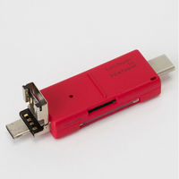 ナカバヤシ SDカードリーダーレッド CRW-TCMSD72R 1個（直送品）