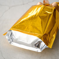 ヘッズ アルミ蒸着リボン付バッグ-M/ゴールド(10枚) AGO-RBM 1セット(5パック×10枚)（直送品）