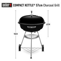 Weber 1321308 コンパクトケトル チャコールグリル 57cm 温度計付 00229412 1セット（直送品）
