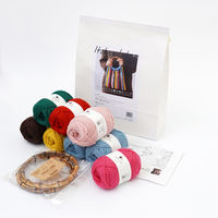 原ウール Knitworm 編み物キット 3-9　カラフル編み地のバッグキット 1セット（直送品）