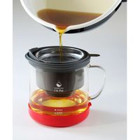 高木金属工業 オイルポット 耐熱ガラス製 油ろ過ポット 二重口 700ml レッド 289982 1個（直送品）