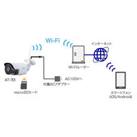 キャロットシステムズ WiFi 500万画素カメラ [無線 暗視対応 屋外対応] AT-701 1台
