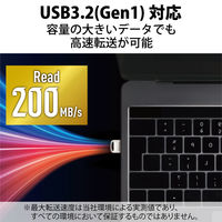 エレコム USBメモリ/USB3.2(Gen1)対応/超小型/32GB/シルバー MF-SU3A032GSV 1個
