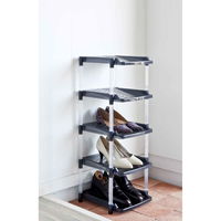 平和工業 シューズラック 5段 幅29.7cm クリスタル グレー 306964 1個