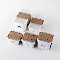 素地のナカジマ 保存容器 1L 猫柄 レクタングル PFF NECO スクエアストッカー L-1 樹脂製 307053 1個（直送品）