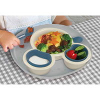 離乳食 食器 セット ミッキーマウス ワンプレート プレート付 ブルー ベビー ディズニー 日本製 337706 1個 錦化成（直送品）