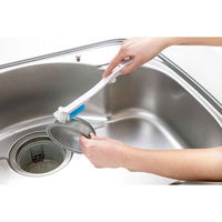まめいた すみまで洗える 折りたたみ式 排水口用ブラシ シンク周り 水アカ汚れ たわし 全長約30cm 日本製 1個