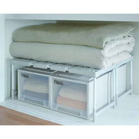 天馬 クローゼット 整理棚 2台入り 幅76~93×奥行25×高さ36・38・40・43cm ピタッ!と伸びるん棚 249052 1個（直送品）