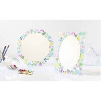 パラデック 八角ミラー 幅21cm ウォールミラー スタンドミラー 花柄 壁掛け 卓上ミラー 八角 ミラー 鏡 かがみ 331127 1個（直送品）