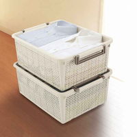 不動技研 バスケット L 幅37.6×奥行54×高さ21cm スタッキング 369520 1個