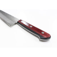 福井 翁流 銀三ステン梨地 三徳180ツバ無赤柄 箱 #152124 1本（直送品）