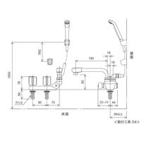 KVK KV KF13RGECN デッキ一時止水2ハンドルシャワー 1台（直送品）