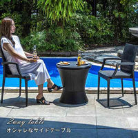 三栄コーポレーション 昇降可能・収納付きガーデンテーブル・肘無しチェア　3点セット A1_PYXSDTBL3SBK 1セット（直送品）