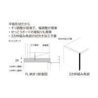 フクビ化学工業 UB枠 戸建住宅用FLタイプ FL-198 縦・横枠 198×800mm 抗菌 FL198 1本（直送品）