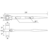 エスコ 13x17mm/278mm 両口ラチェットレンチ(ロング) EA602AG-14 1丁（直送品）