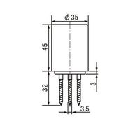 エスコ φ35x45mm 戸当り(木床用/ブラック) EA951LG-98 1セット(5個)（直送品）