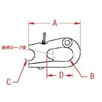 エスコ 95mm ロープスナップ(ステンレス製) EA638FM-23 1セット(2個)（直送品）