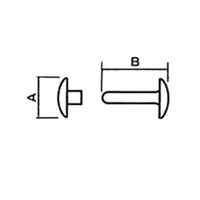 エスコ 9mm/ 8.5mm 大カシメピン(鉄ニッケルメッキ/30組) EA576MR-51 1セット(450組:30組×15パック)（直送品）