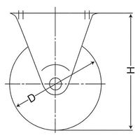 エスコ 25mm キャスター(固定金具付) EA986PT-201 1セット(40個)（直送品）