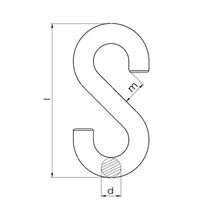 エスコ 55x6.0mm Sフック (1個) EA638EJ-4A 1セット(100個)（直送品）