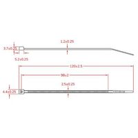 エスコ 120x 2.5mm 結束バンド(100本) EA475-120S 1セット(3000本:100本×30袋)（直送品）