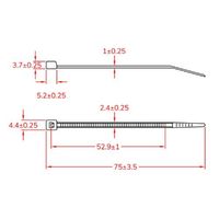 エスコ 75x 2.4mm 結束バンド(耐候性/100本) EA475B-75 1セット(4000本:100本×40袋)（直送品）