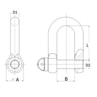 エスコ 0.4ton シャックル EA638NE-5 1セット(30個)（直送品）