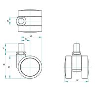 エスコ 40mm キャスター(ツインホイール/M10xP1.5) EA986TG-31 1セット(10個)（直送品）