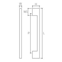 エスコ 121mm 薄型ハンドル(マットブラック) EA951HA-151 1セット(10個)（直送品）