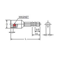エスコ 6.0x50mm ナットセッター(マグネット付) EA612AG-6A 1セット(10個)（直送品）