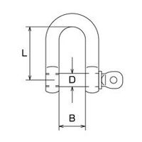 エスコ 70kg/8mm シャックル(アルミ製/ブラウン) EA638GM-32 1セット(10個)（直送品）